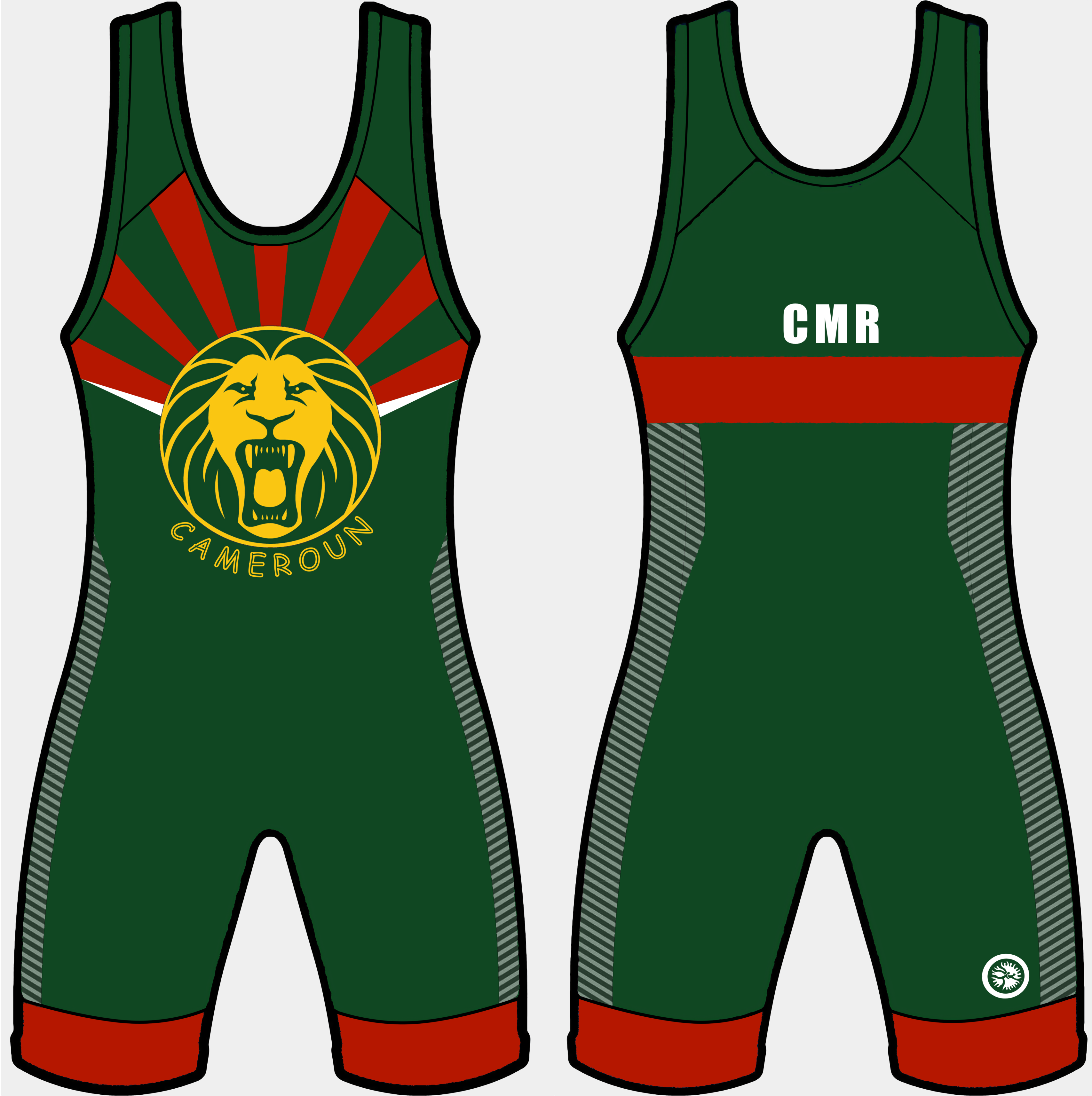 MAILLOT DE LUTTE - FEMME - ROUGE - CAMEROUN