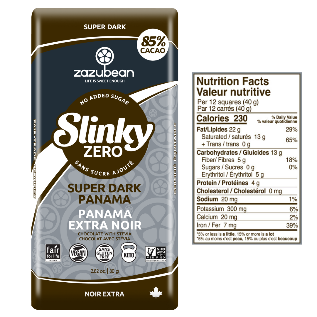 Zazubean - Slinky Zero - Super Dark Panama Chocolate 80g