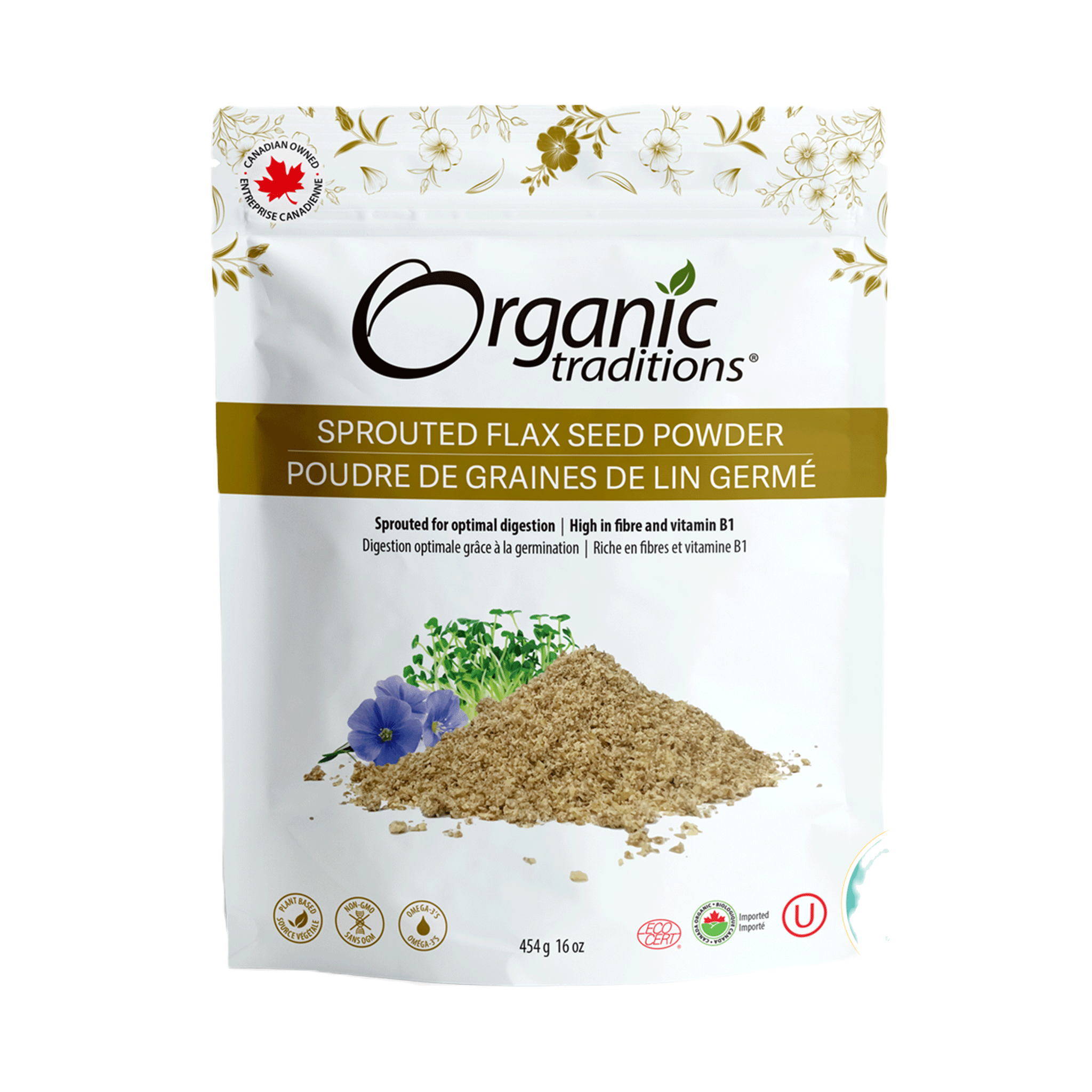 Organic Traditions Sprouted Flax Seed Powder 454g