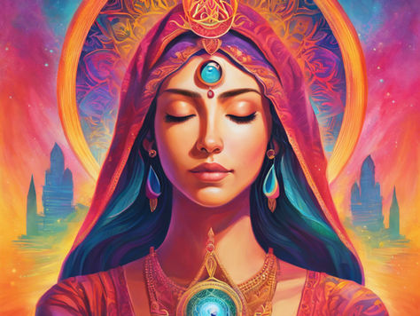 Mystical woman with intuitive ability