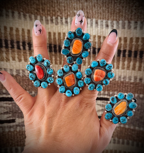 IT Donovan Nez NavajonHandmade SS Kingman Turquoise Earrings