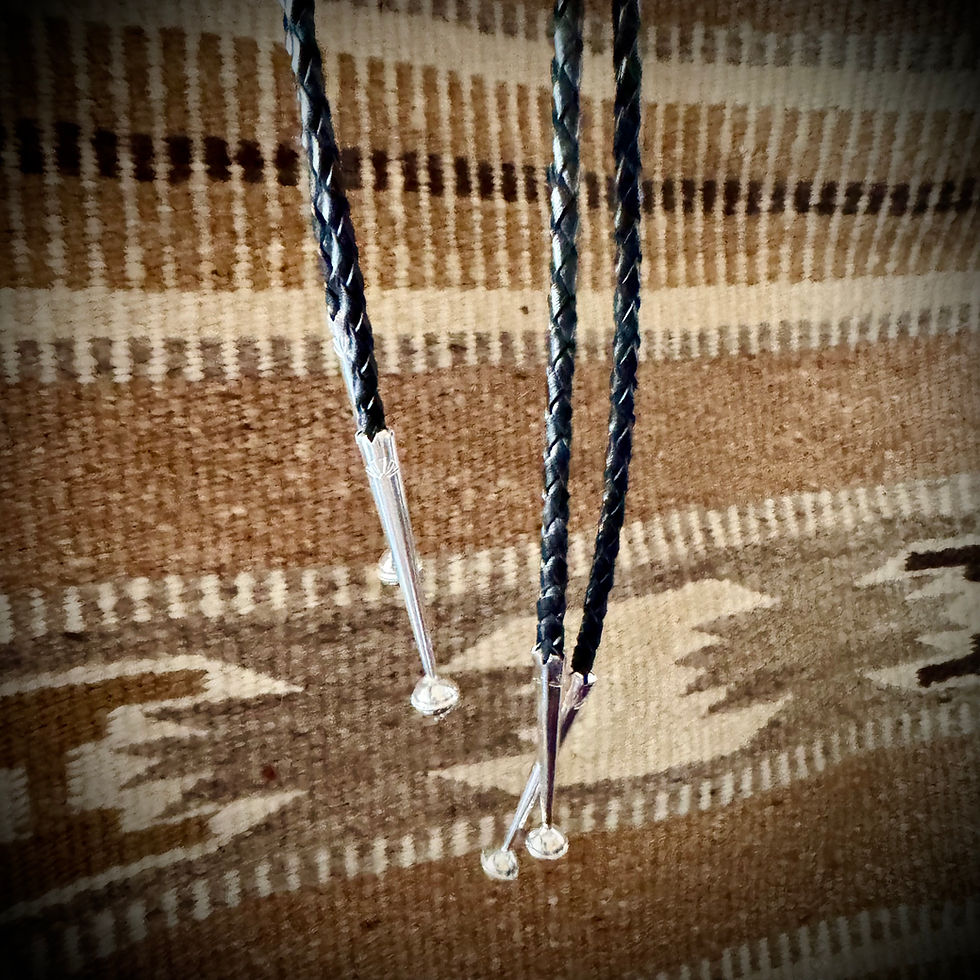 Thumbnail: Navajo handmade SS Turquoise Bolo