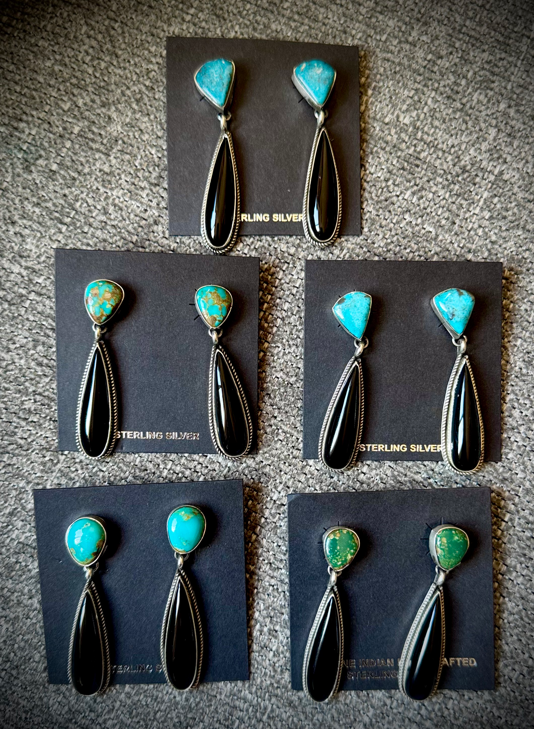 Navajo Turquoise & Onyx earrings