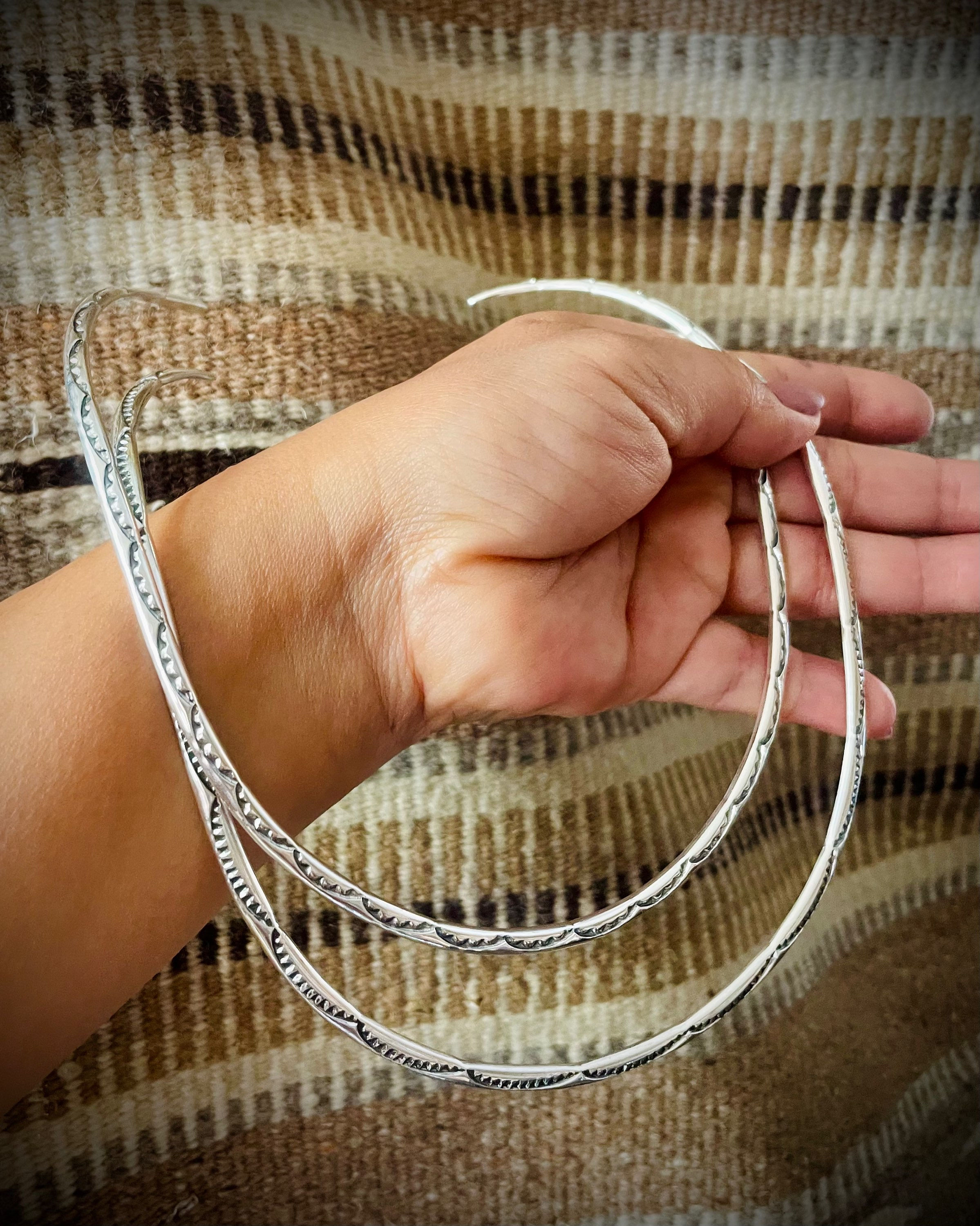 Navajo Handmade Sterling Silver Neck Rings