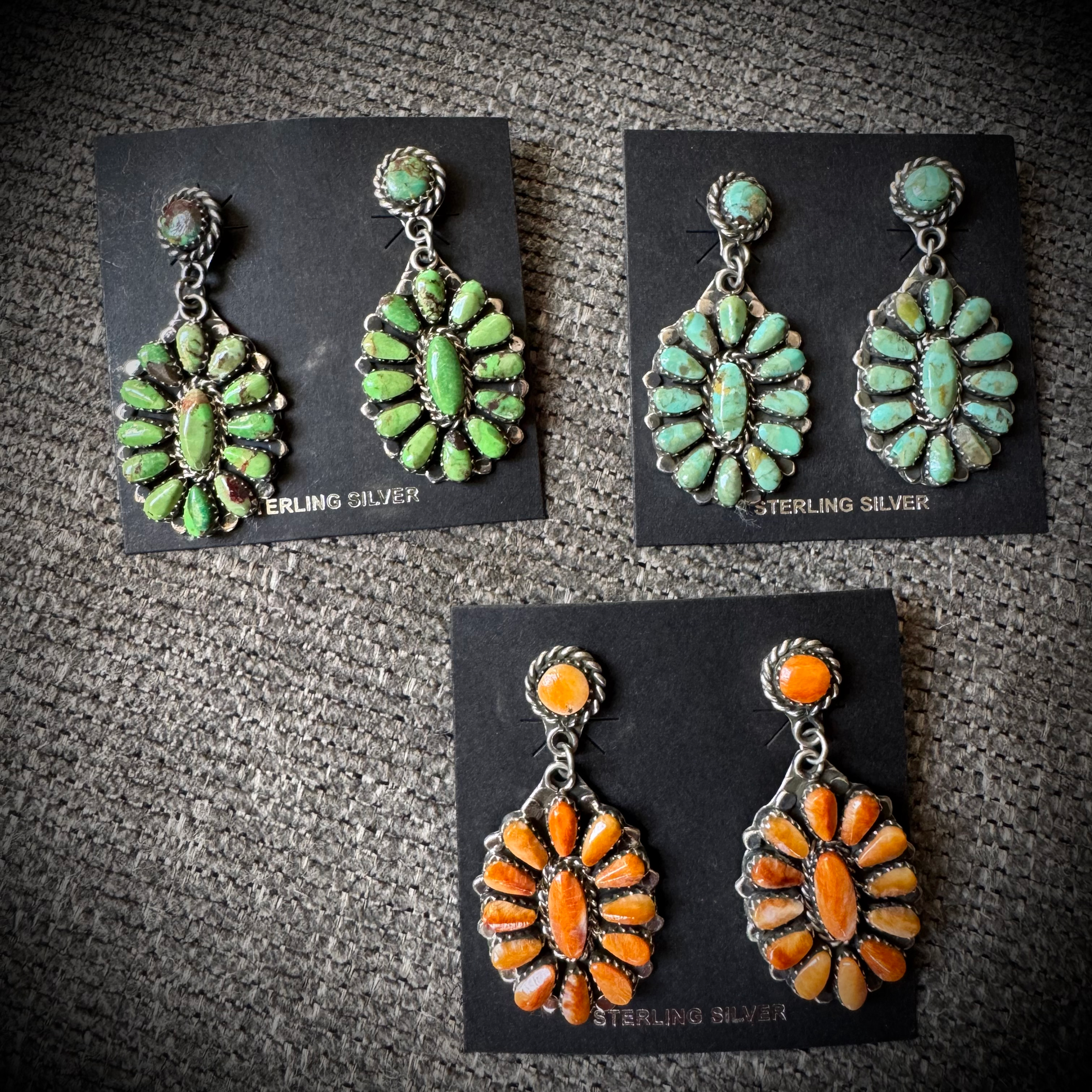 Navajo made post dangle clusters 