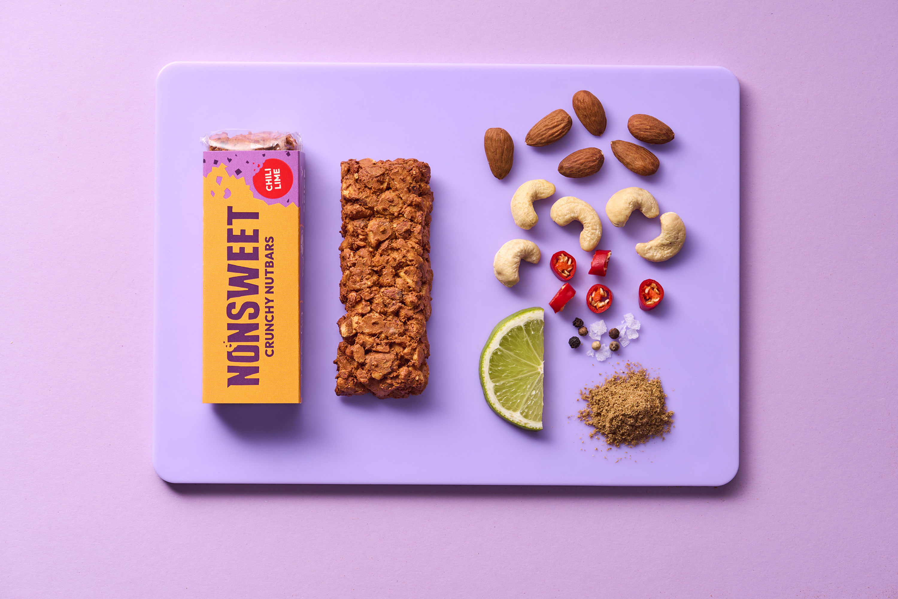 NONSWEET - CHILI LIME Snack Box (12 Riegel à 40g)