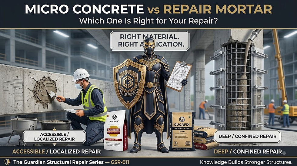 Choosing the Right Repair Method: Micro Concrete vs. Repair Mortar for Structural Integrity.