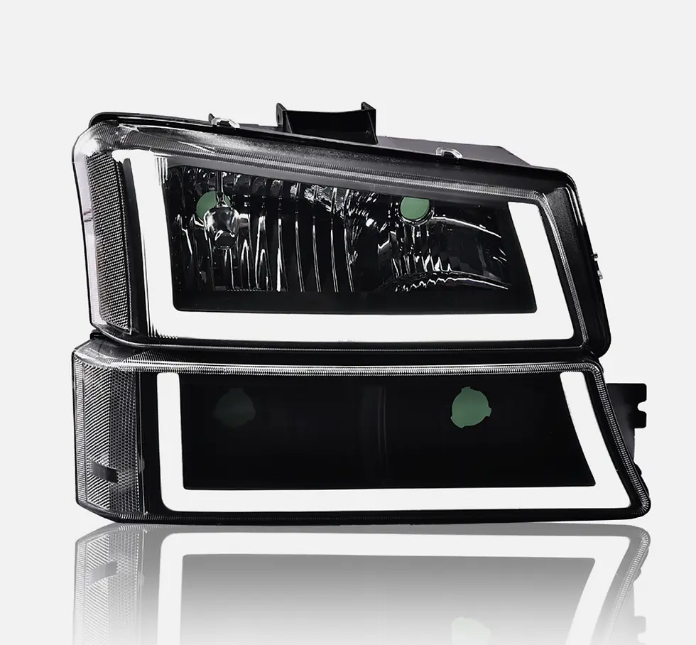 Thumbnail: 2003-2006 Chevy Silverado LED DRL Black Bar Style Headlights