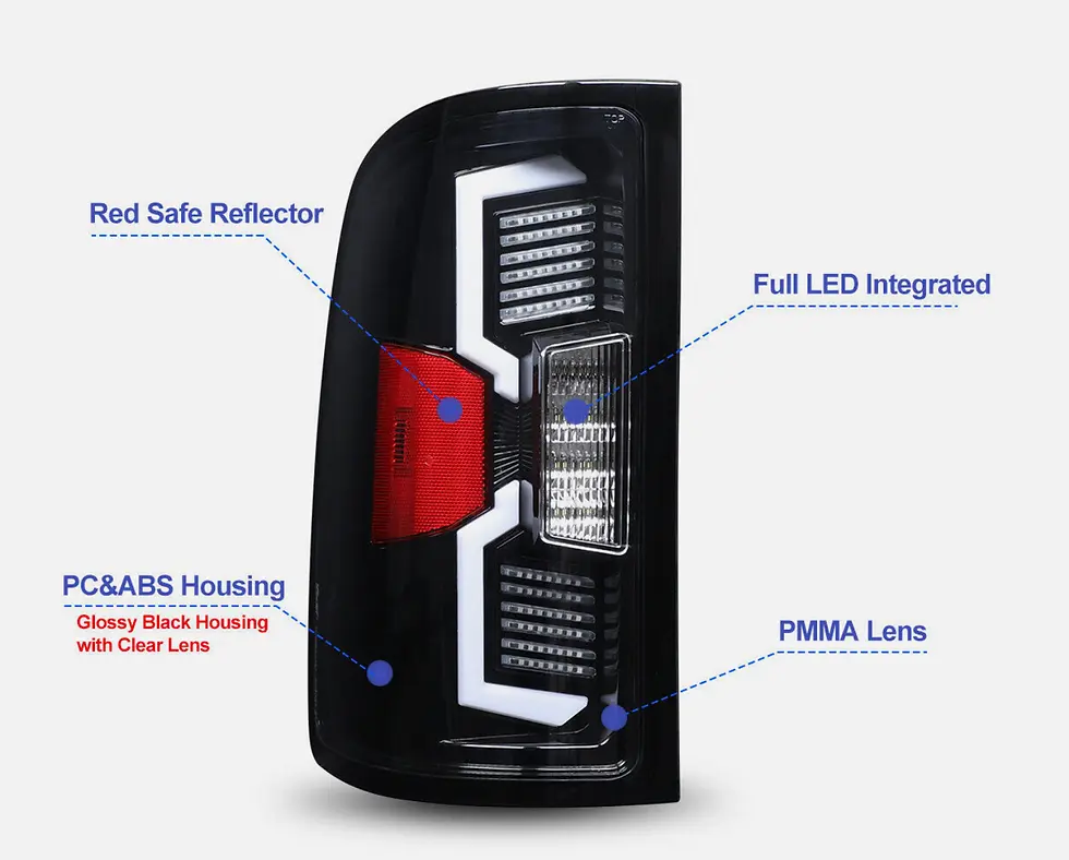Thumbnail: 2007-2013 GMC Sierra Black Tube Style Tail Lights