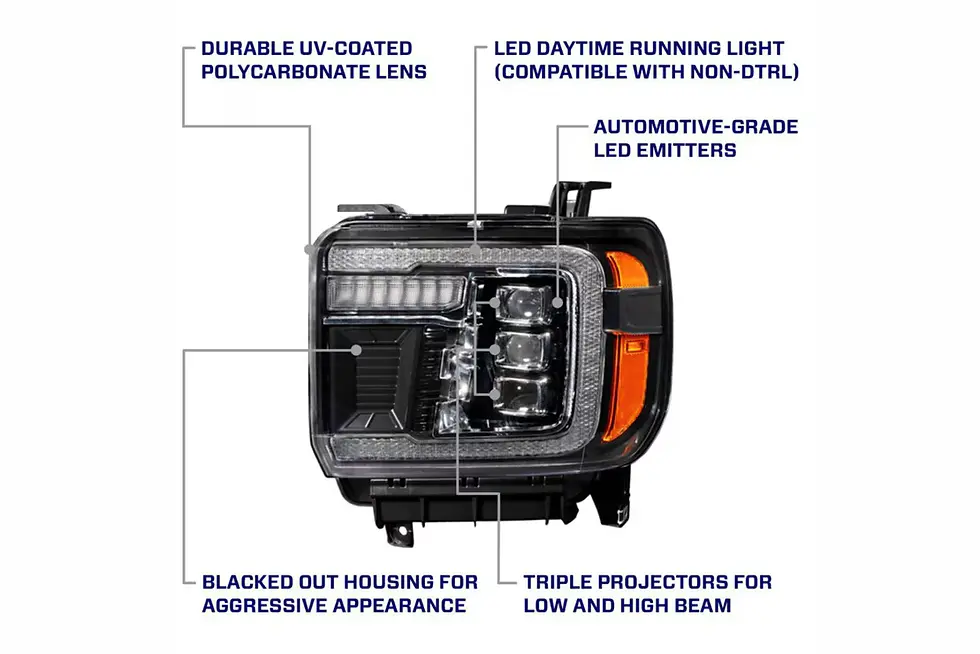 Thumbnail: 2014-2018 GMC Sierra Black Projector Headlights