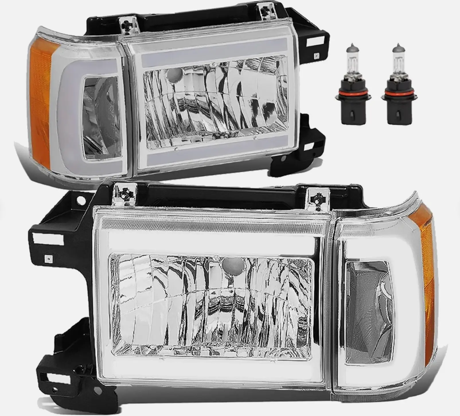 1987-1991 Ford OBS Chrome Bar Style Headlights