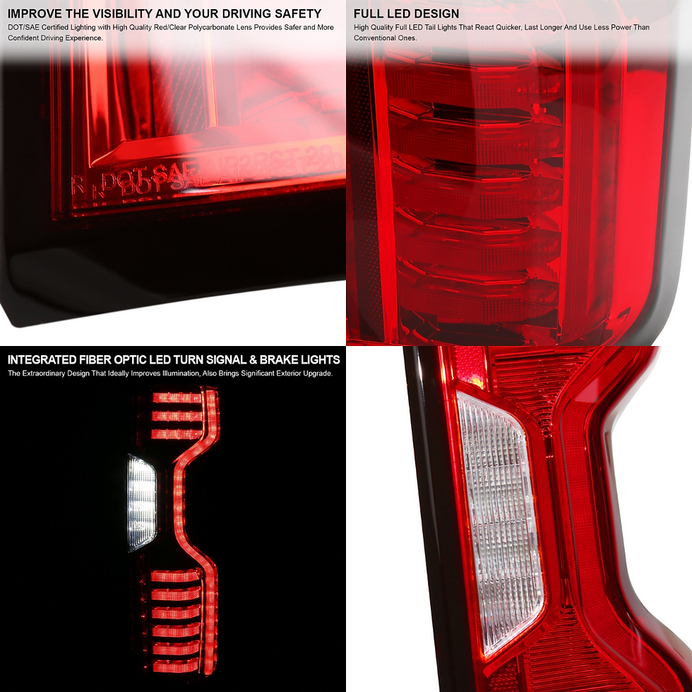 Thumbnail: 2019-2023 Chevy Silverado Full LED Strip Red Tail Lights