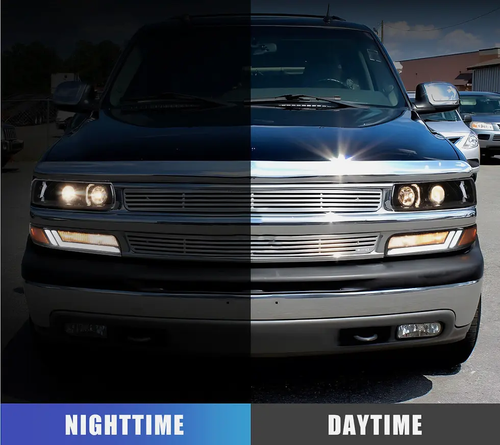Thumbnail: 1999-2002 Chevy Silverado Black Headlights & Bar Style Bumper