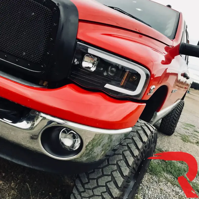 Thumbnail: 2002-2005 Dodge Ram GORECON OLED Halo & DRL Projector Headlights