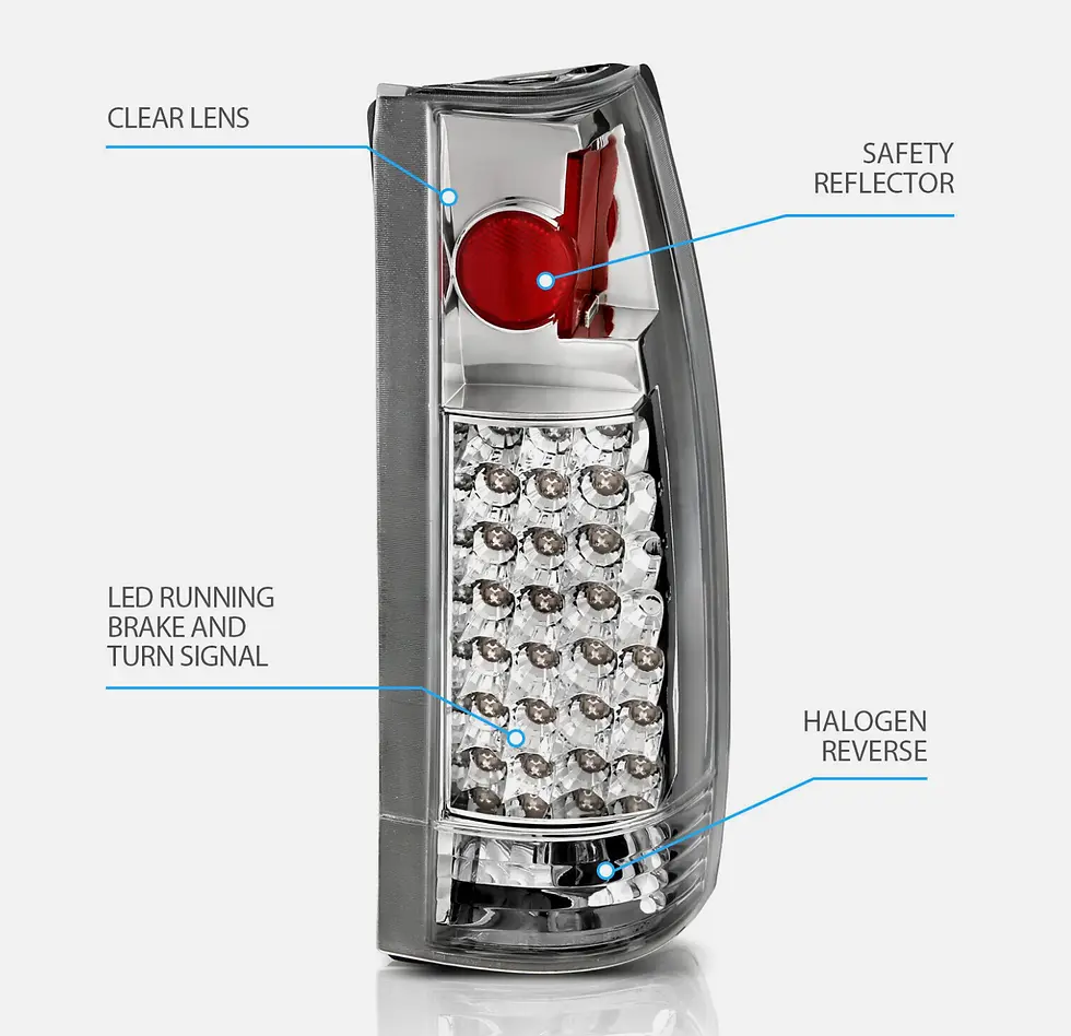 Thumbnail: 1988-1999 Chevy Silverado Chrome LED Tail Lights
