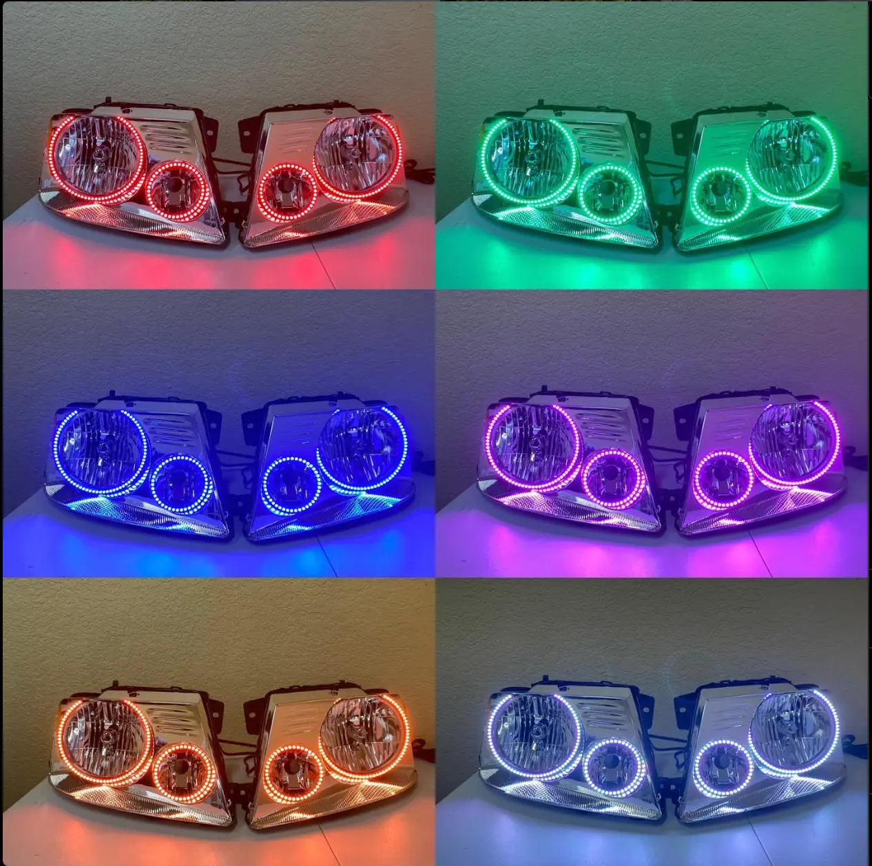 2004-2008 Ford F150 Painted Double Halo Headlights