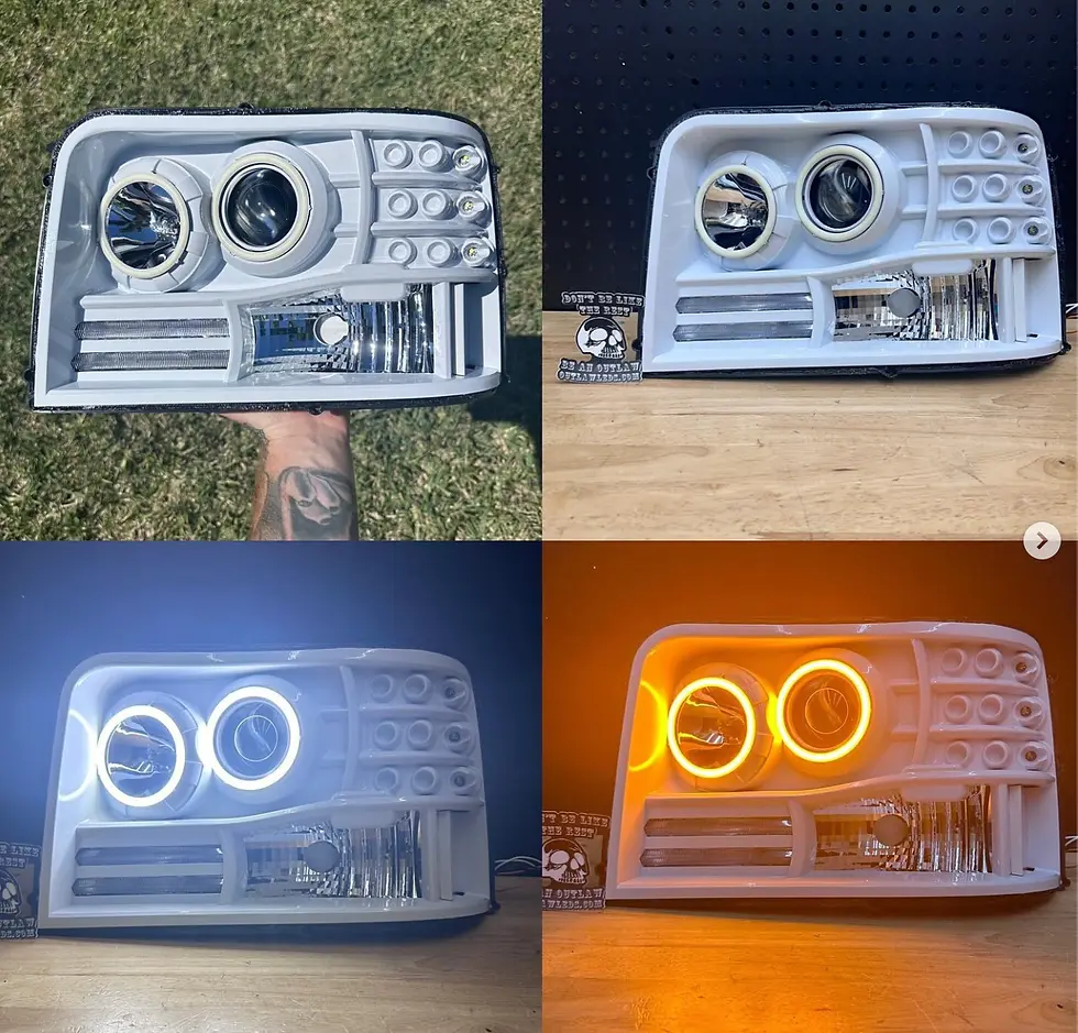 1992-1997 Ford OBS Painted Headlights Double Halo