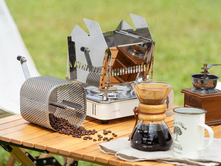 板金藝術與生活美學的結晶：露營款組合式雙功能烘豆/烤肉架