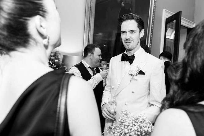 groom candid talking