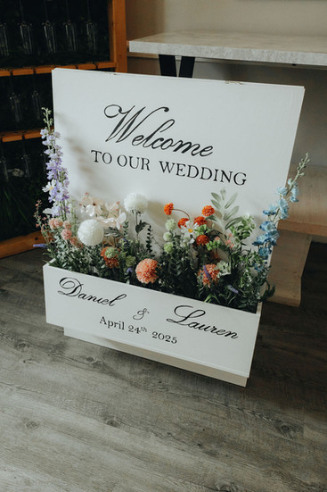 wedding welcome sign Carr bank 