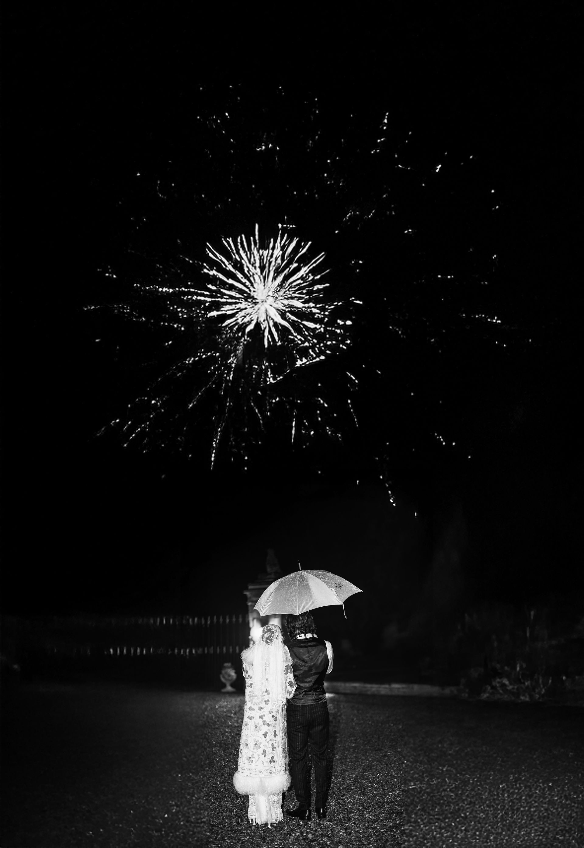 firework exit wedding 