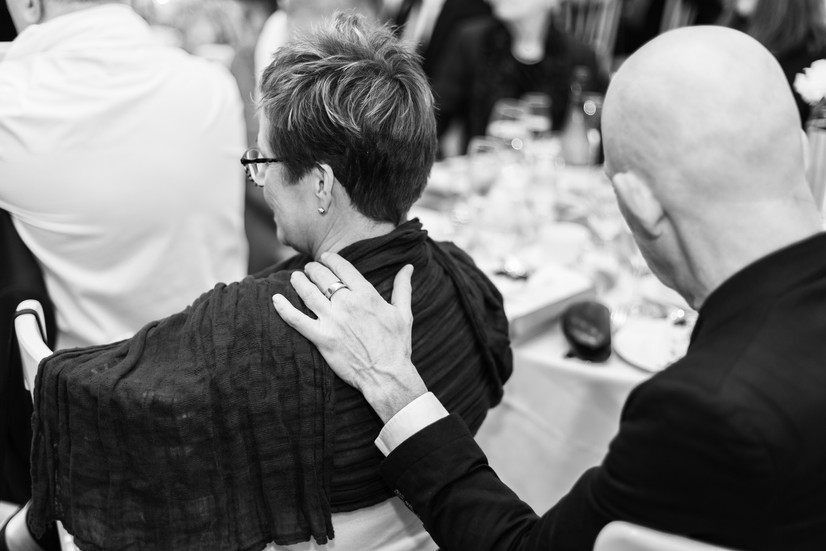 hands on shoulder wedding