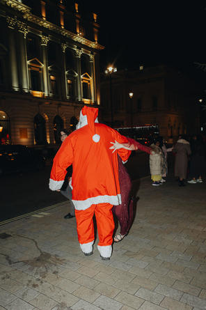 Santa stealing the bride in central London
