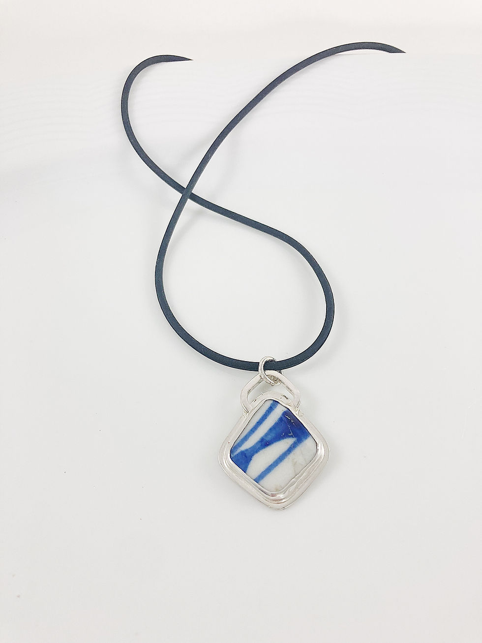 Thumbnail: broken china pendant, upcycled jewelry, broken china jewelry, handmade silver jewelry, bespoke jewelry , repurposed jewelry