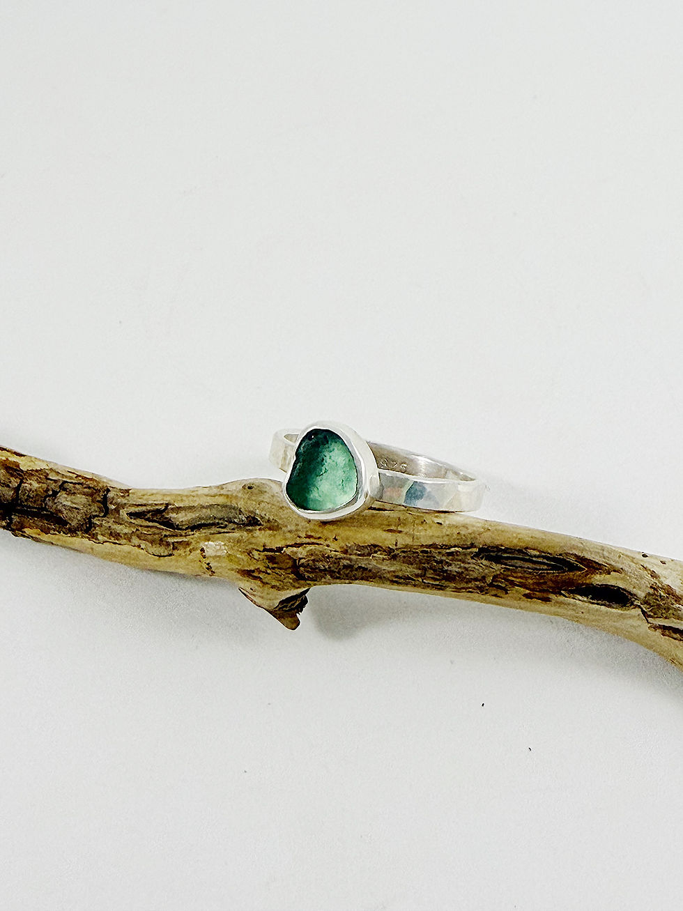 aqua sea glass ring, sea glass ring, sterling sea glass ring, artisan sea glass, Olympia jewelry store