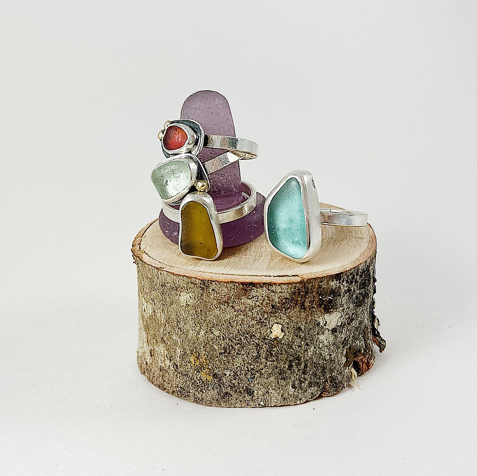 Thumbnail: honey colored sea glass ring, sea glass ring, sterling sea glass ring, sea glass jewellery, Olympia jewelry artist
