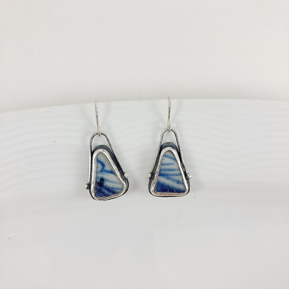 Ming china earrings, broken china jewelry, antiquities jewelry, Ming porcelain china, upcycled jewelry