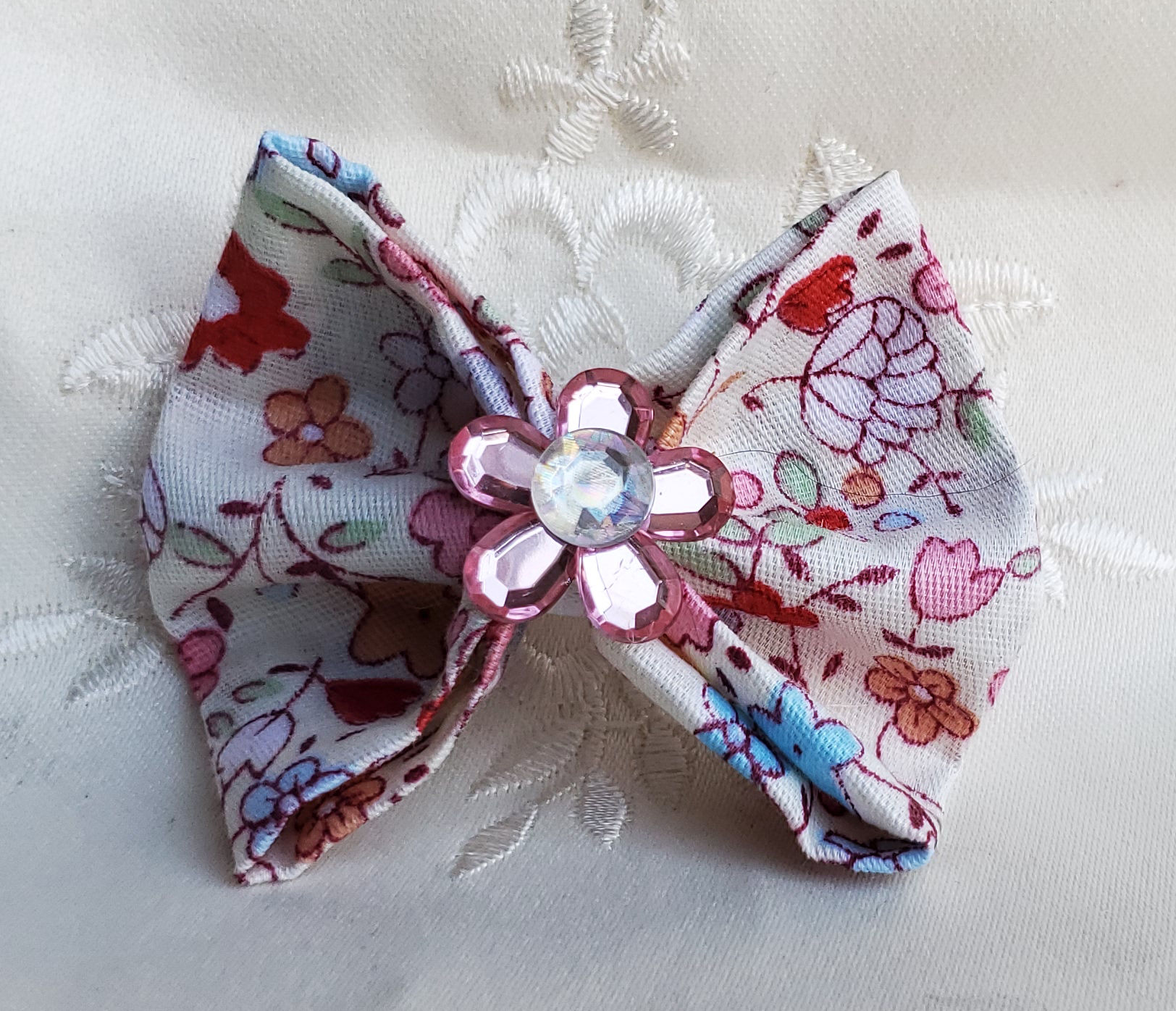 Medium Pink Floral Bow