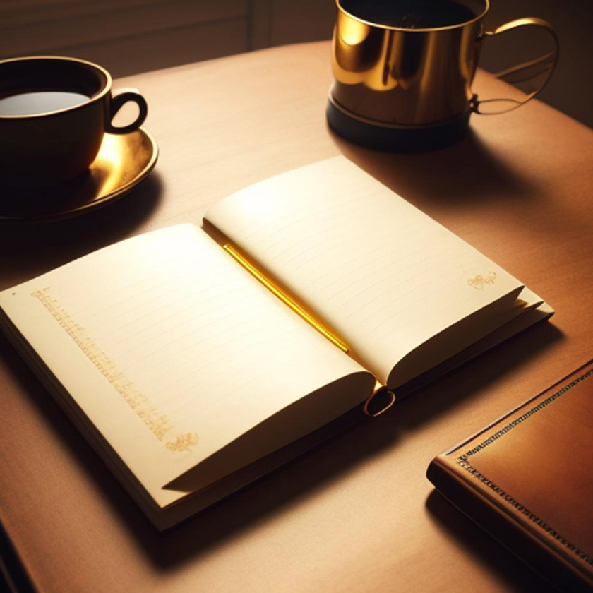 Open notebook on a table