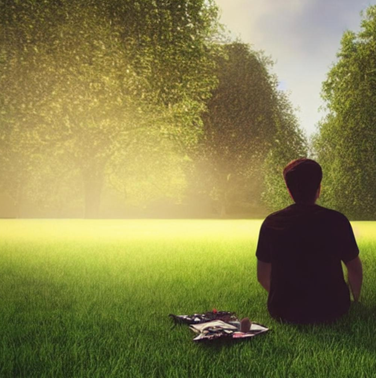 Man in a park on a sunny day