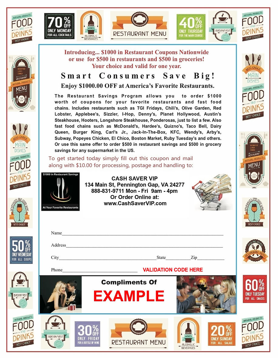 Cash Saver Incentives Sales Premiums