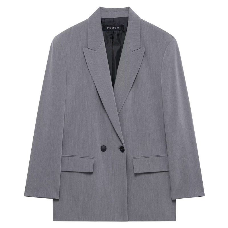 Thumbnail: HXAO Women's Blazer Spring Office Wear Woman Outerwears Black Green Gray Blazer 