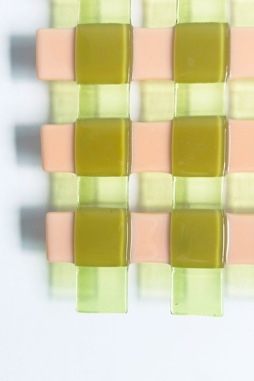 Thumbnail: Glass weave 15x20 - Peach/Lime