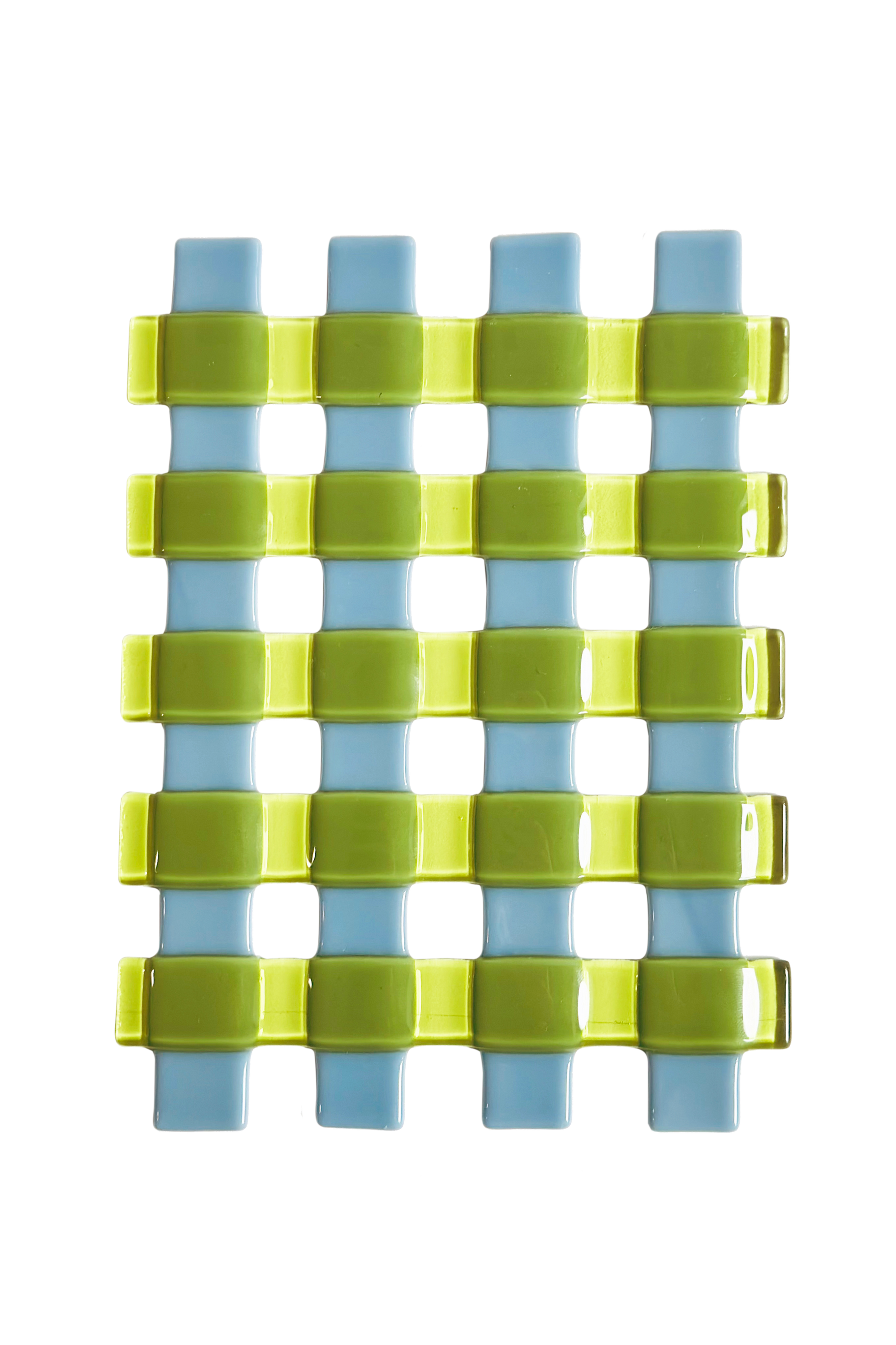 Glass weave 15x20 - Lime/Blue