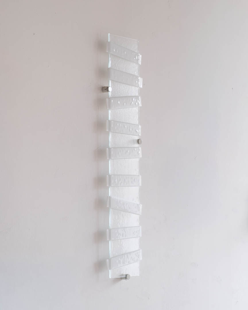 Glass artwork - White Strokes