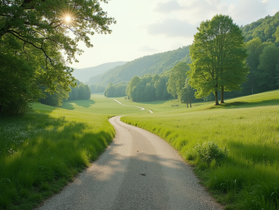 Path on green field