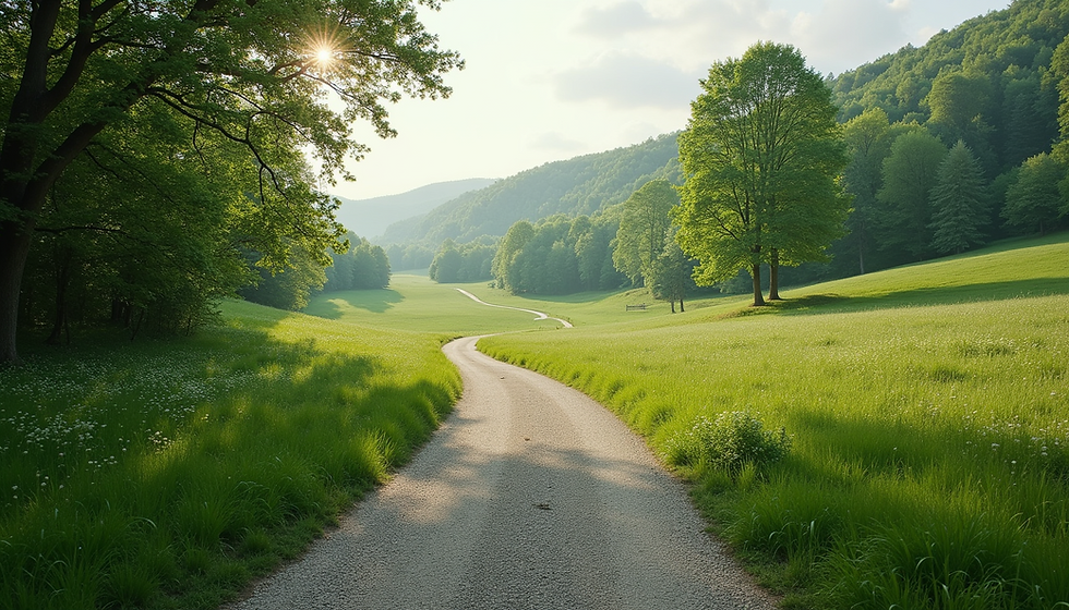 Path on green field