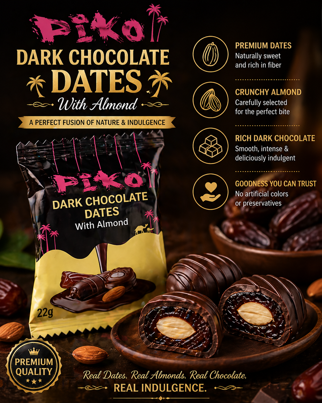 Piko Dark Chocolate with dates