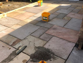 Slab Paving Patio in West Mersea