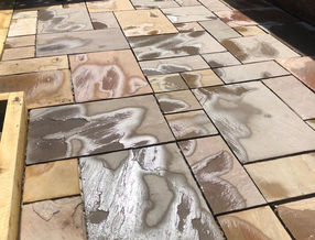 Slab Paving Patio in West Mersea