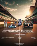 Concept Artwork illustrating Lando Norris beginning his journey to achieving his dream, to finally achieving it.