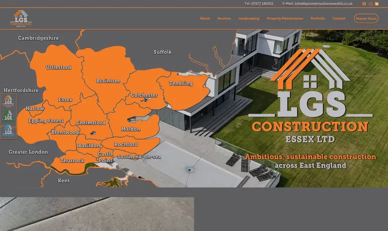 Homepage of the Construction Company LGS Construction Essex LTD