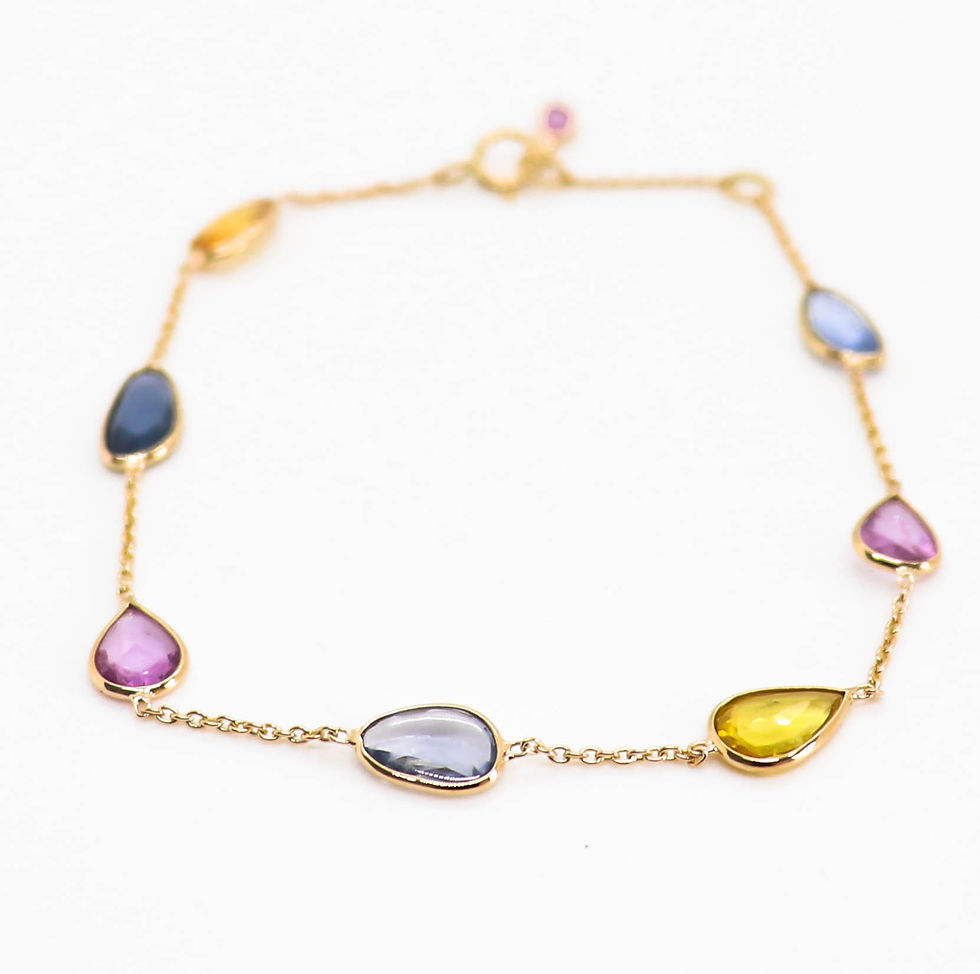 Thumbnail: Bezel Bracelet in Multi Sapphire Bangkok