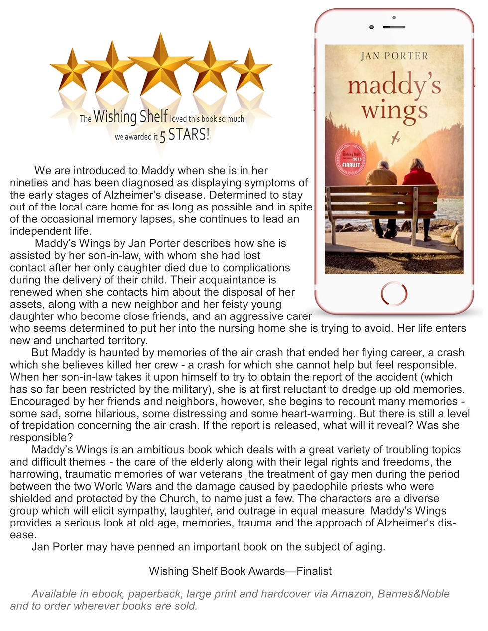 Book Review full Wishing Shelf book awards Maddy's Wings new july .2024
