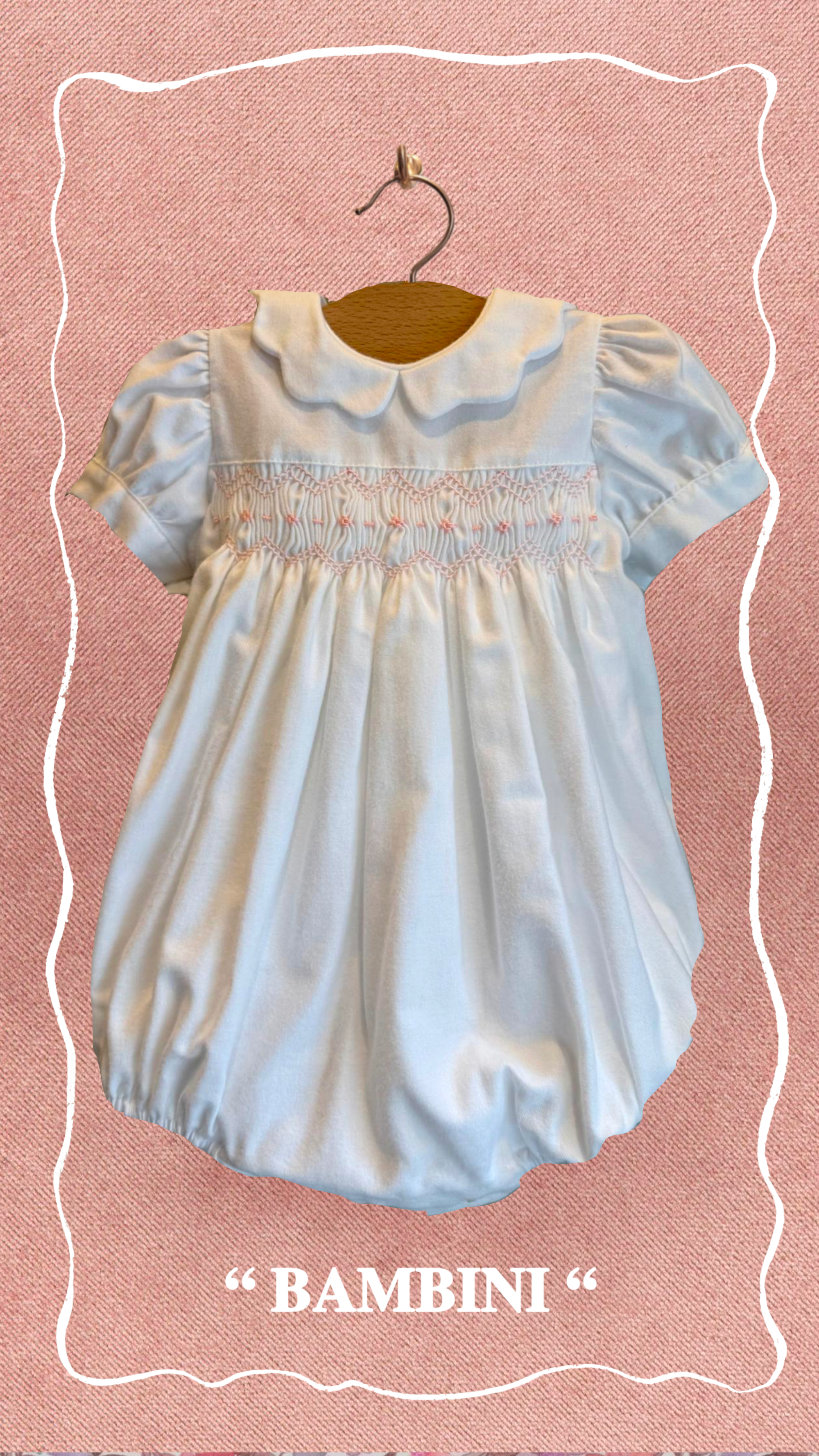 Pagliaccetto punto smock rosa Inverno 2025