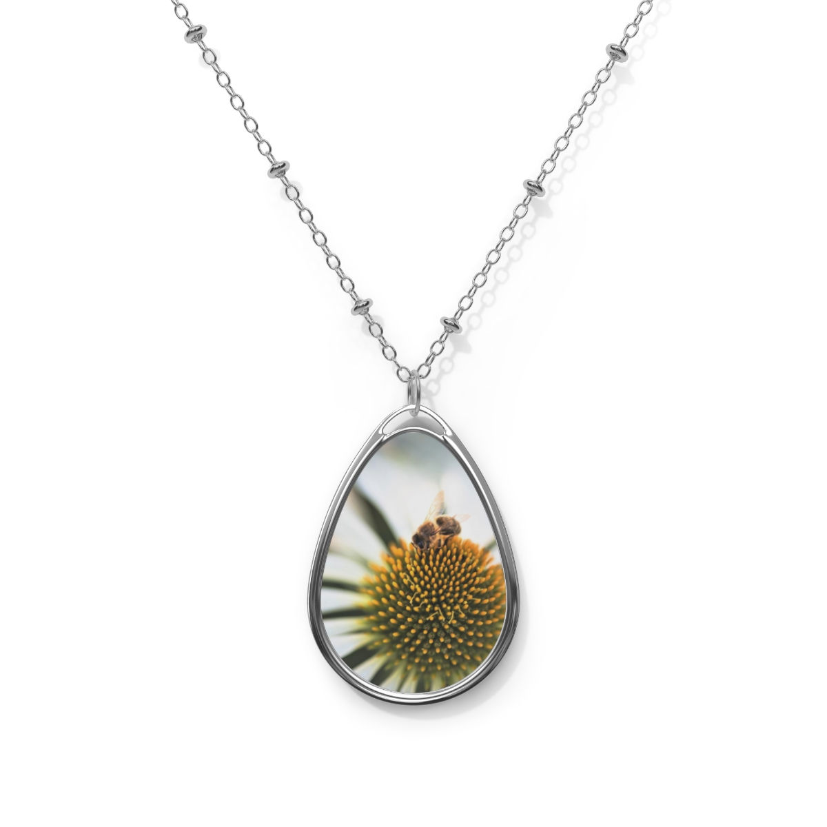 Pollinate (Bee) Oval Necklace